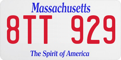 MA license plate 8TT929