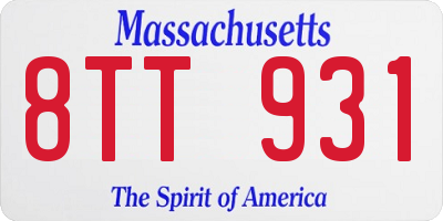 MA license plate 8TT931