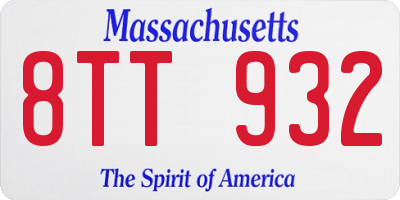MA license plate 8TT932