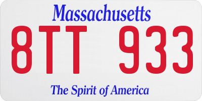 MA license plate 8TT933