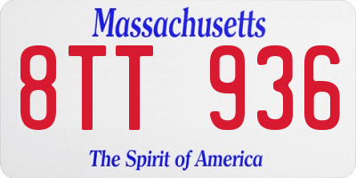 MA license plate 8TT936