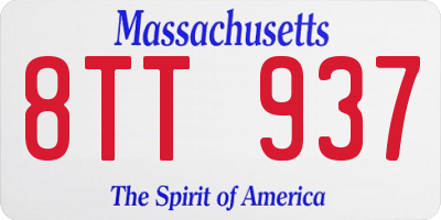 MA license plate 8TT937