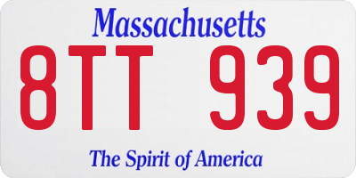 MA license plate 8TT939