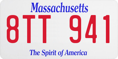 MA license plate 8TT941
