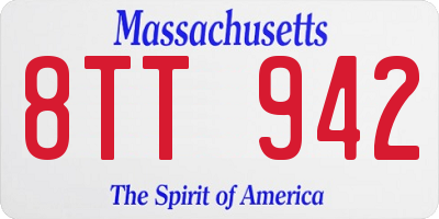 MA license plate 8TT942