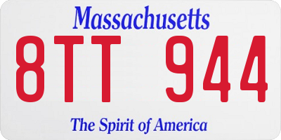 MA license plate 8TT944