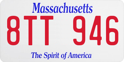 MA license plate 8TT946