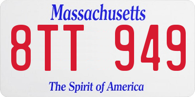 MA license plate 8TT949