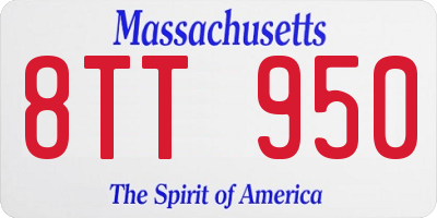MA license plate 8TT950
