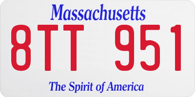 MA license plate 8TT951