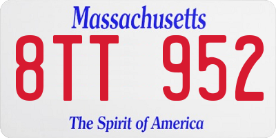 MA license plate 8TT952