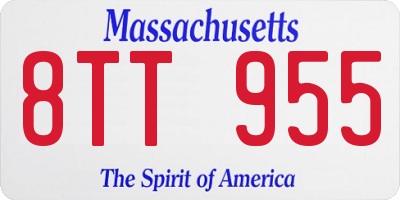 MA license plate 8TT955