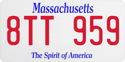 MA license plate 8TT959