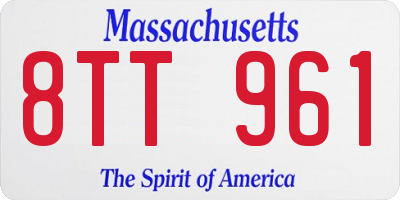 MA license plate 8TT961