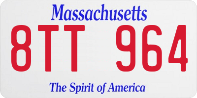 MA license plate 8TT964