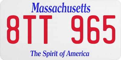 MA license plate 8TT965