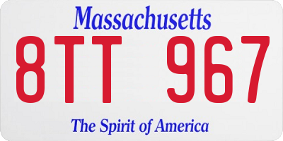 MA license plate 8TT967