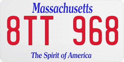 MA license plate 8TT968