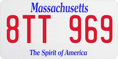 MA license plate 8TT969
