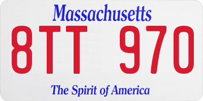 MA license plate 8TT970