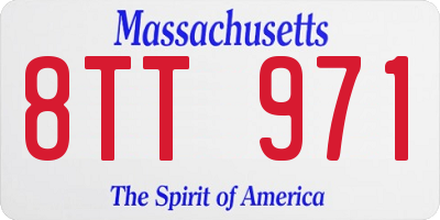 MA license plate 8TT971