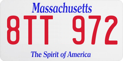 MA license plate 8TT972