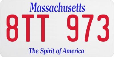 MA license plate 8TT973