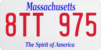 MA license plate 8TT975