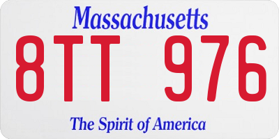 MA license plate 8TT976