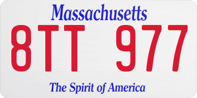 MA license plate 8TT977