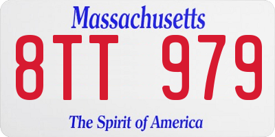 MA license plate 8TT979