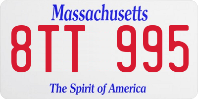 MA license plate 8TT995