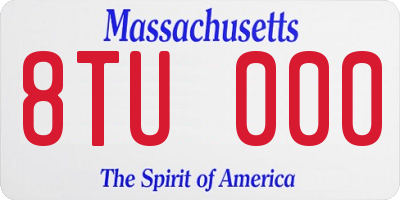 MA license plate 8TU000