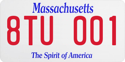 MA license plate 8TU001