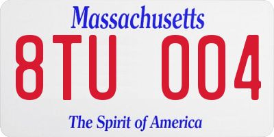 MA license plate 8TU004