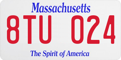 MA license plate 8TU024