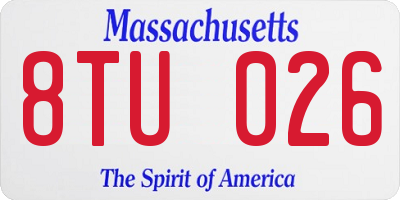 MA license plate 8TU026