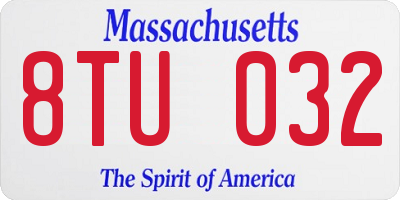 MA license plate 8TU032