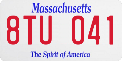 MA license plate 8TU041