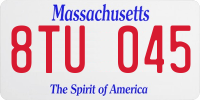 MA license plate 8TU045