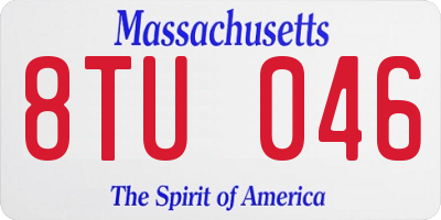 MA license plate 8TU046