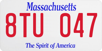 MA license plate 8TU047