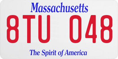 MA license plate 8TU048