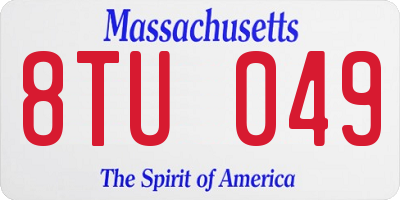 MA license plate 8TU049
