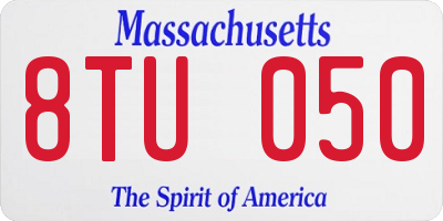 MA license plate 8TU050