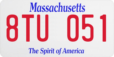 MA license plate 8TU051