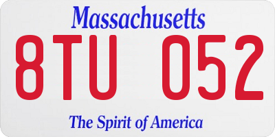 MA license plate 8TU052