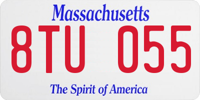 MA license plate 8TU055