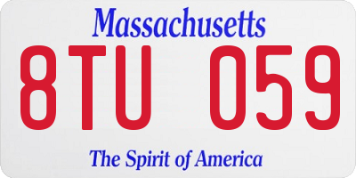 MA license plate 8TU059