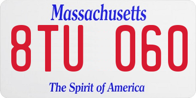 MA license plate 8TU060